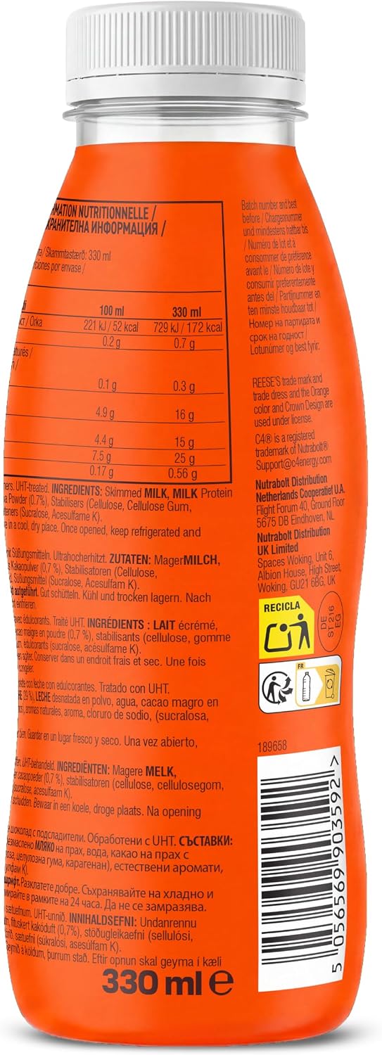 Cellucor C4 Protein RTD Reeses Peanut Butter Cup — back of bottle