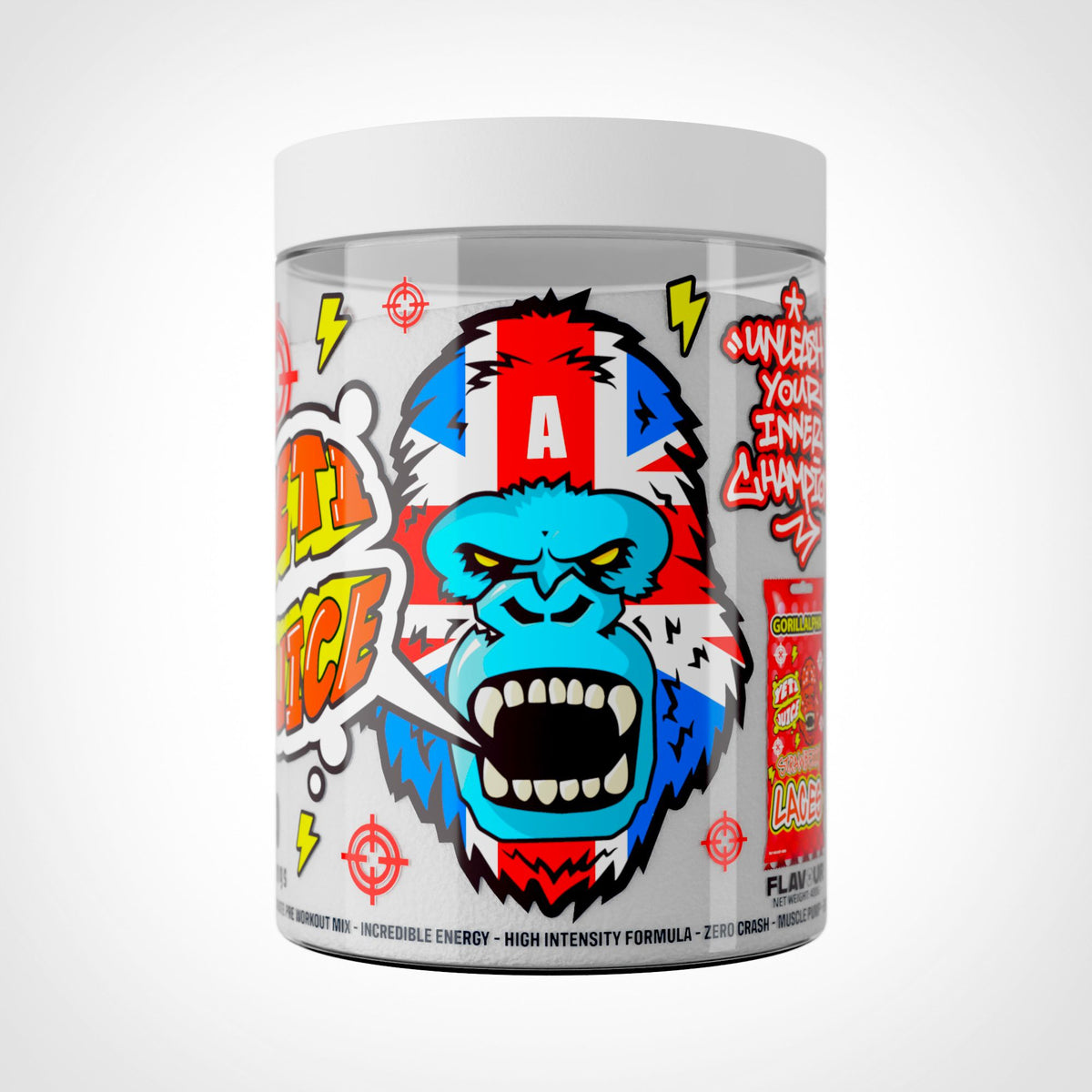 Gorillalpha Yeti Juice 480g — Strawberry Laces — product front