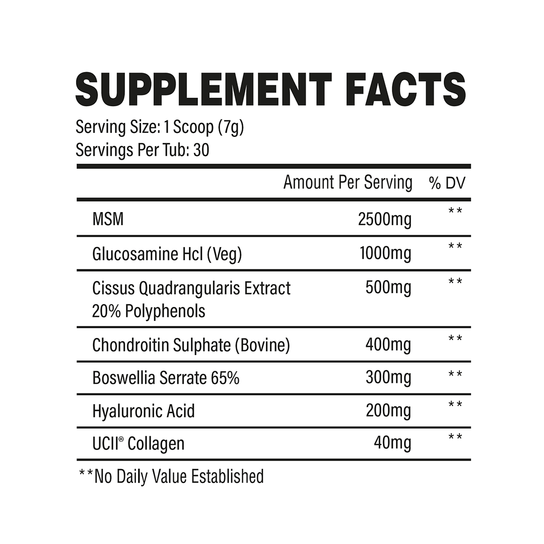 Trained By JP Join-In 210g - manufacturer Fruit Punch reference supplement facts per 7g