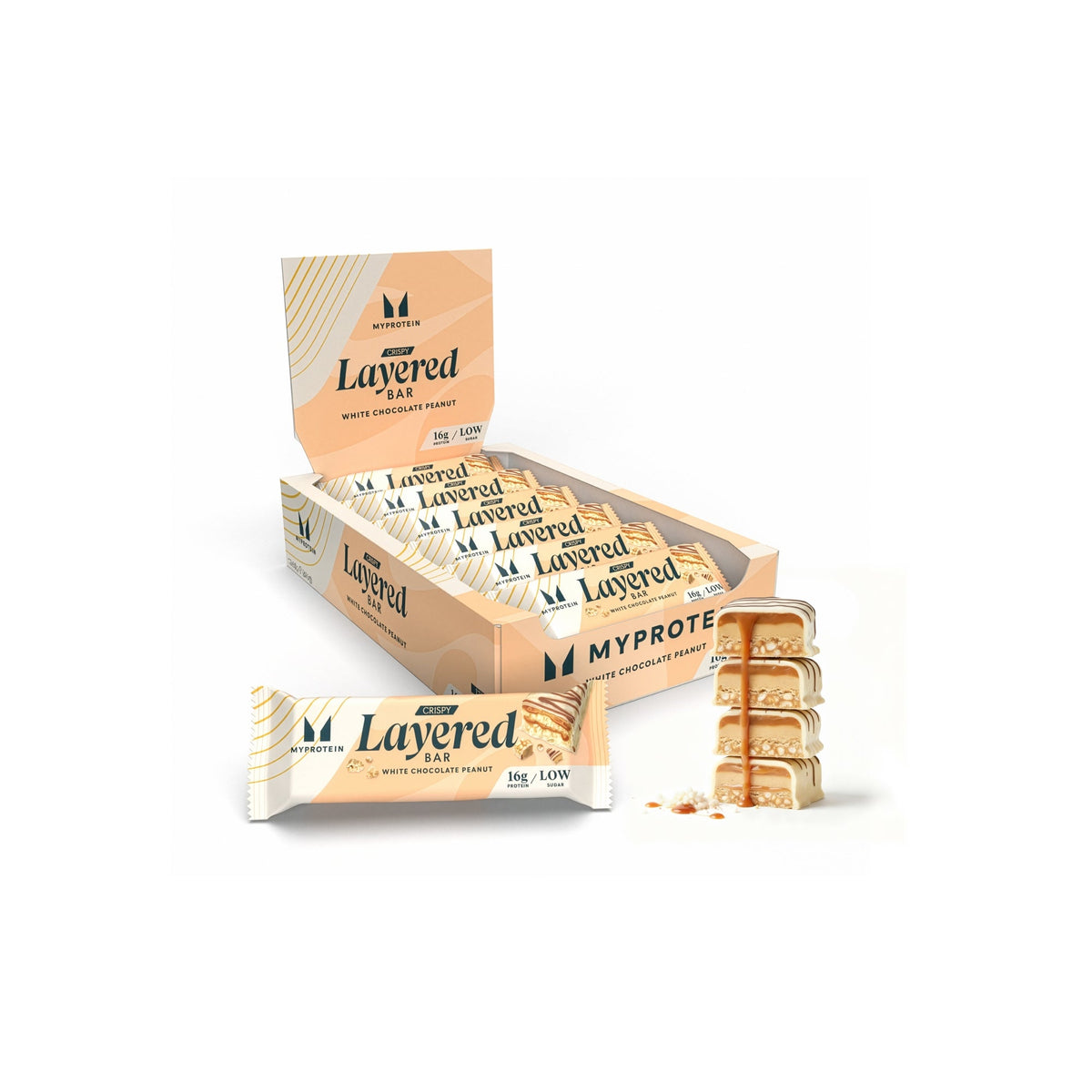 MyProtein Crispy Layered Protein Bar 12x58g — White Chocolate Peanut