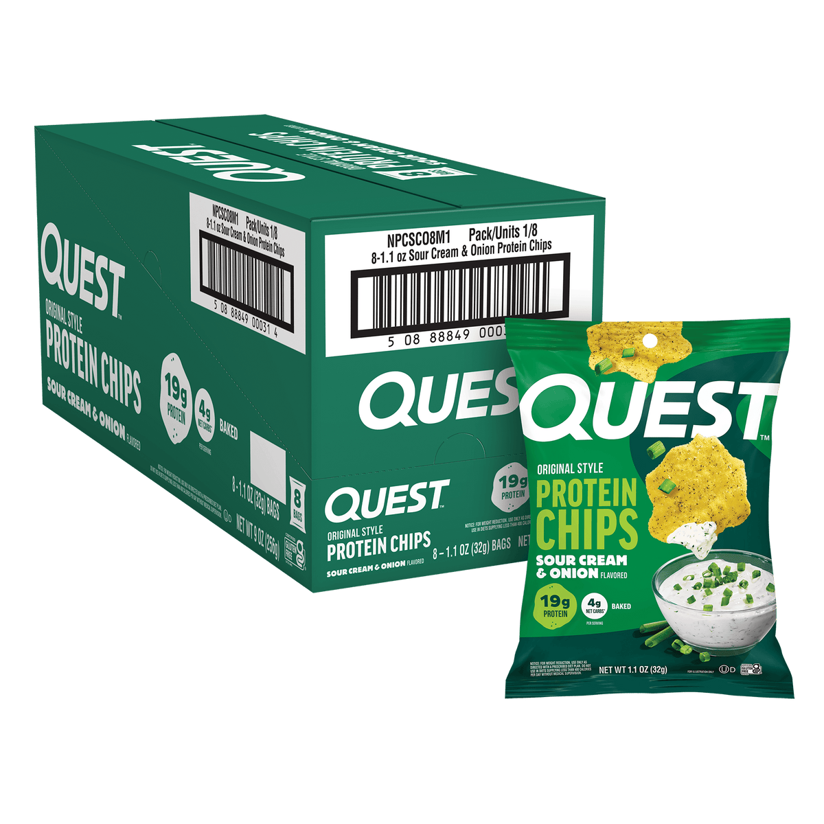 Quest Nutrition Protein Chips 8x32g — Sour Cream & Onion
