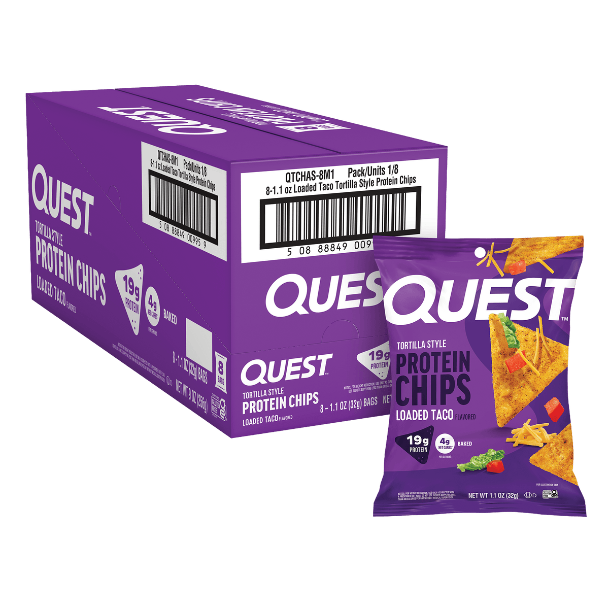 Quest Nutrition Protein Chips 8x32g — Loaded Taco