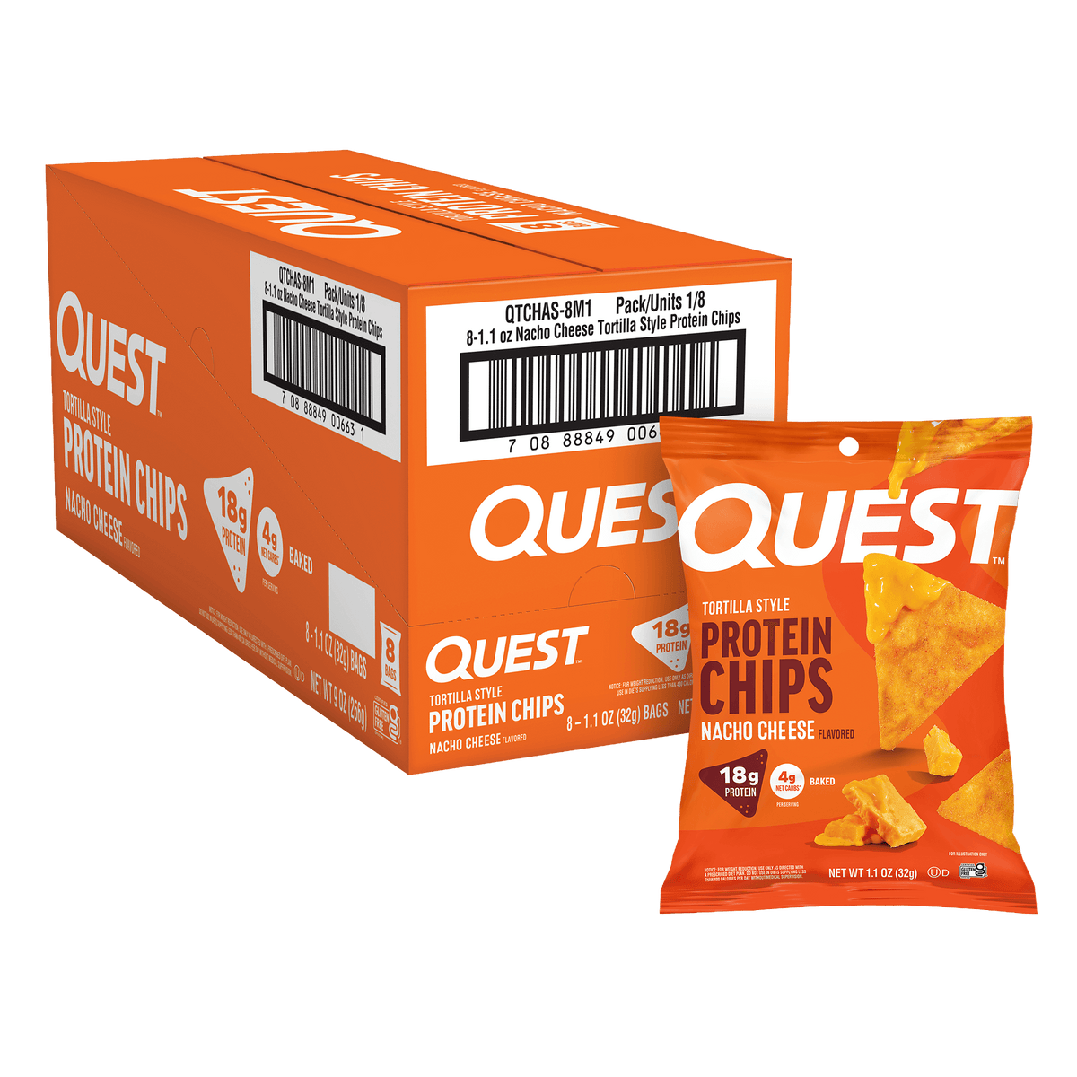 Quest Nutrition Protein Chips 8x32g — Nacho