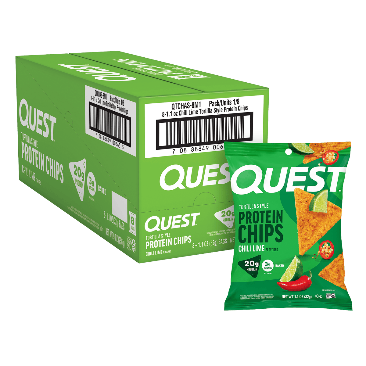 Quest Nutrition Protein Chips 8x32g — Chilli Lime