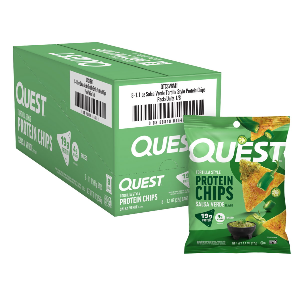 Quest Nutrition Protein Chips 8x32g — Salsa Verde