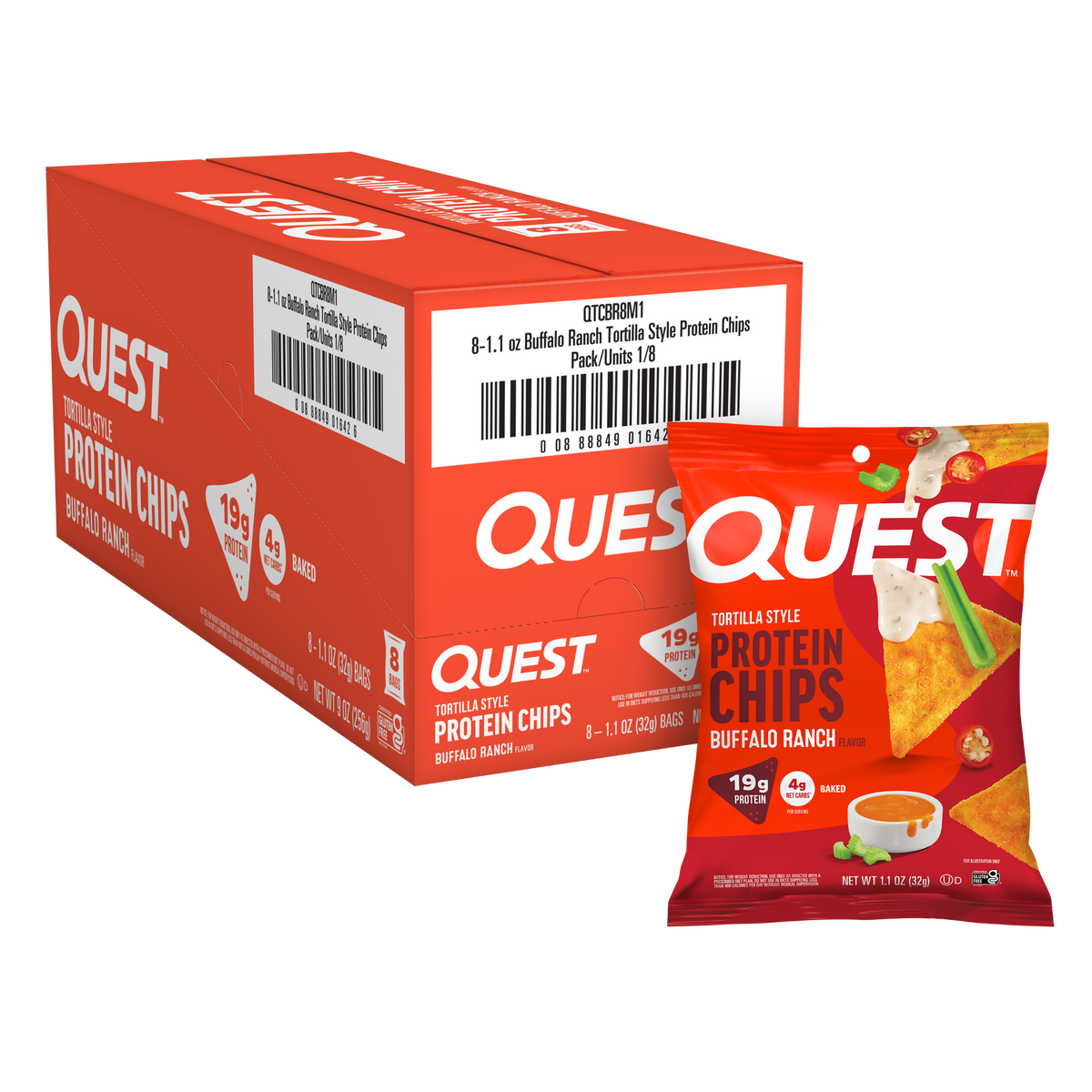 Quest Nutrition Protein Chips 8x32g — Buffalo Ranch
