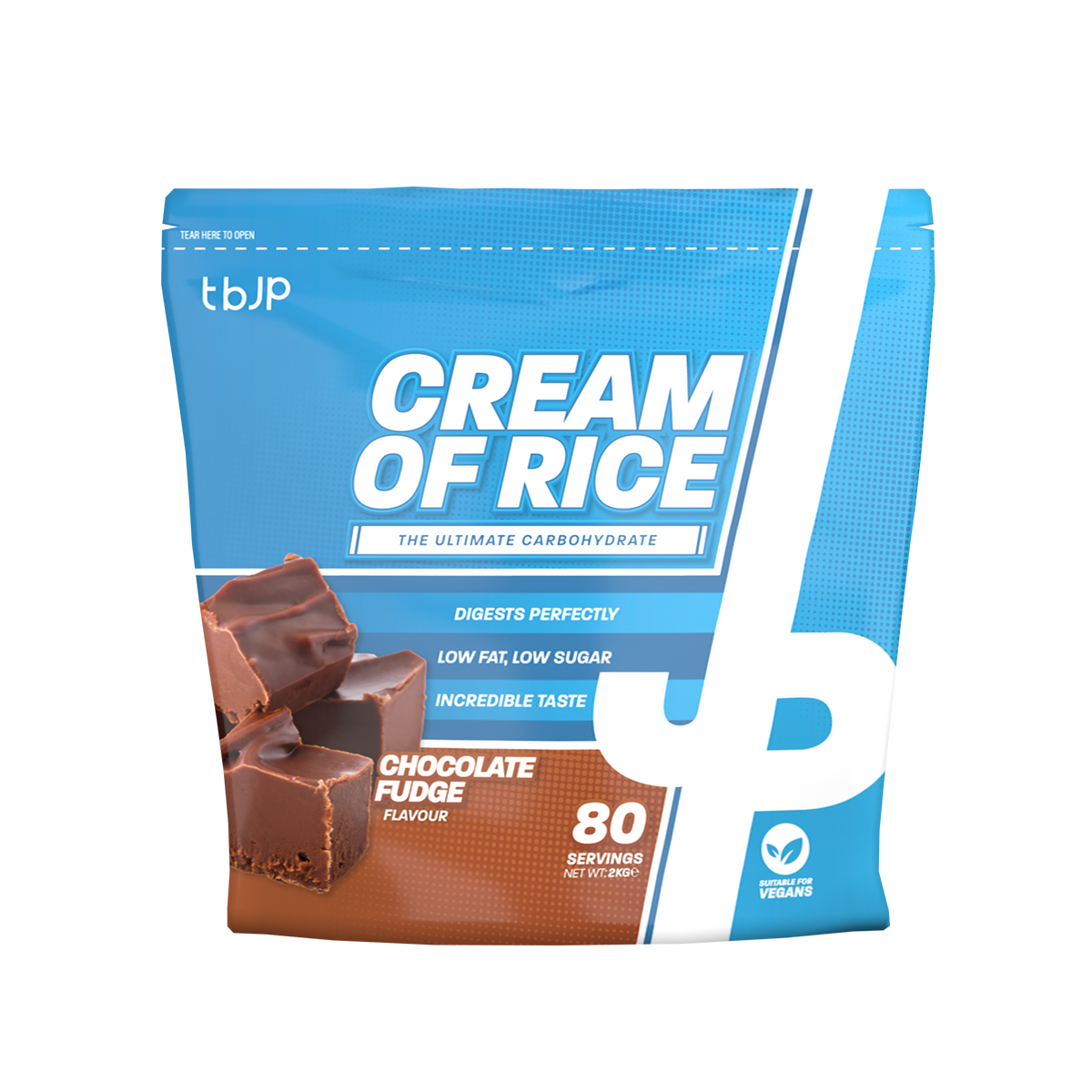 Trained By JP Cream Of Rice 2kg - Chocolate Fudge front pack