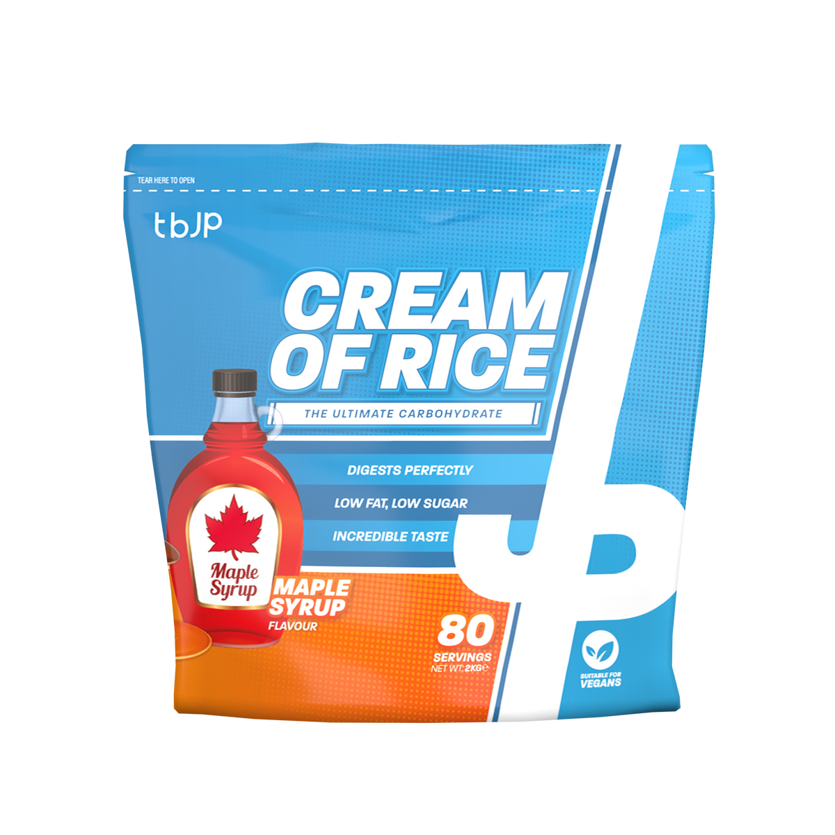 Trained By JP Cream Of Rice 2kg - Maple Syrup front pack