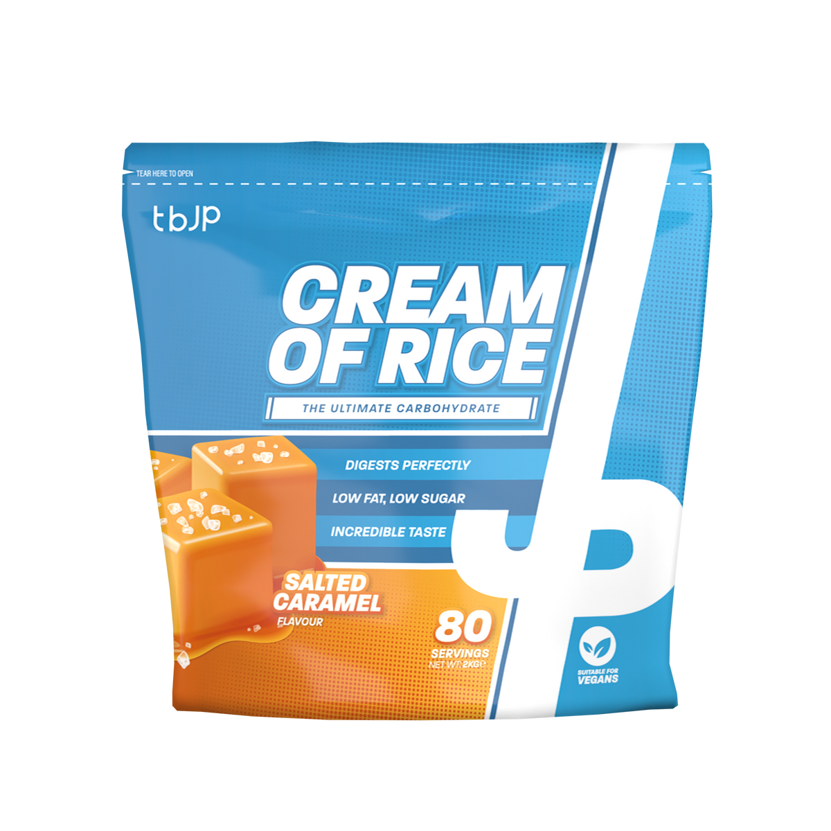 Trained By JP Cream Of Rice 2kg - Salted Caramel front pack
