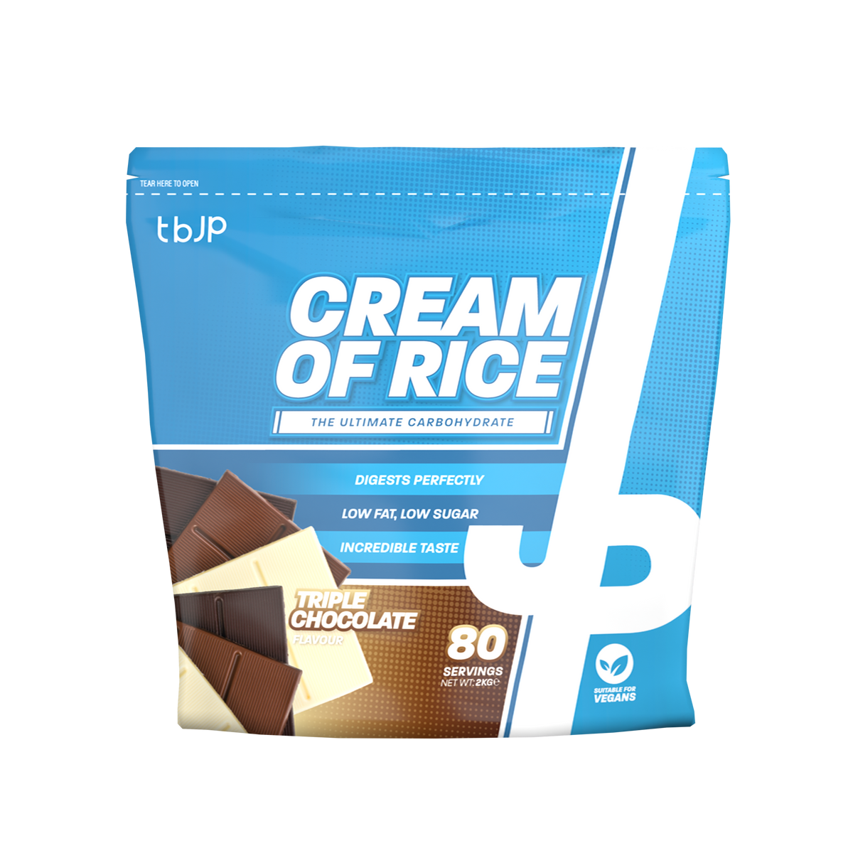 Trained By JP Cream Of Rice 2kg - Triple Chocolate front pack