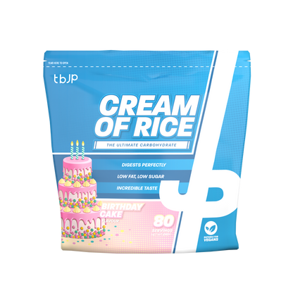 Trained By JP Cream Of Rice 2kg - Birthday Cake front pack