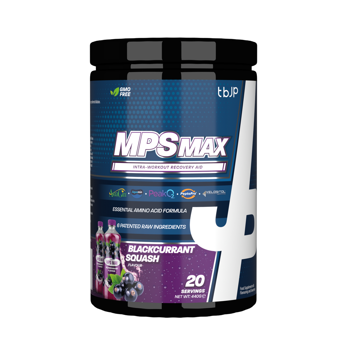 Trained By JP MPS Max 440g - Blackcurrant front pack