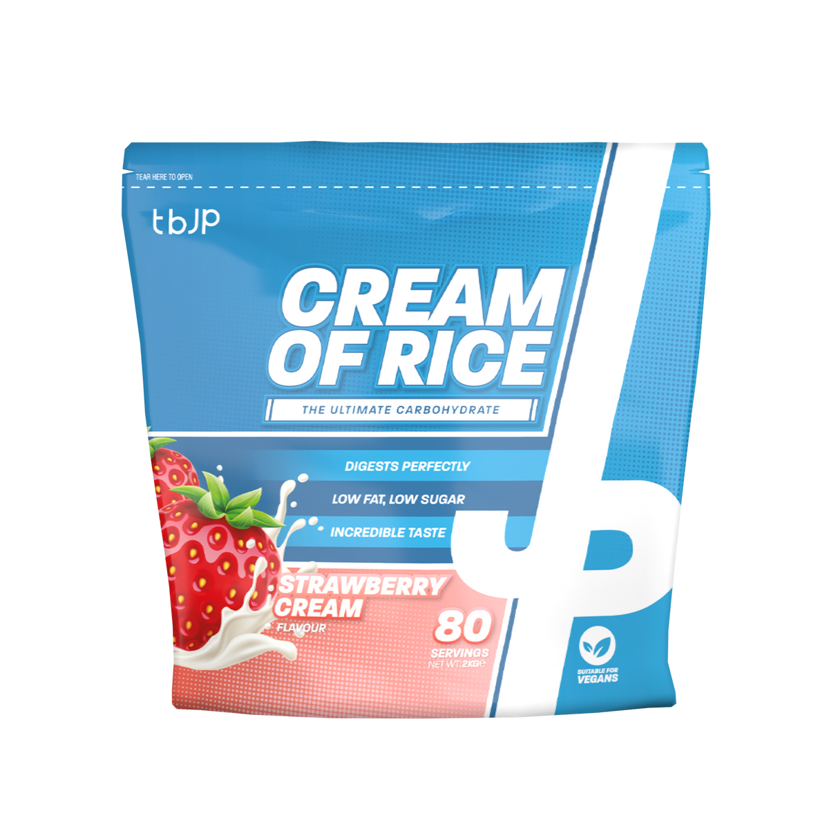 Trained By JP Cream Of Rice 2kg - Strawberries & Cream front pack