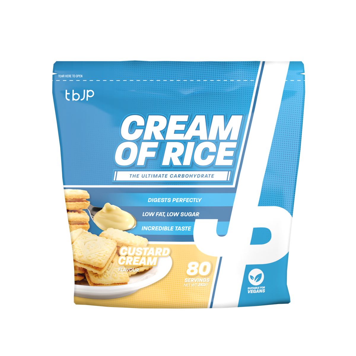 Trained By JP Cream Of Rice 2kg - Custard Cream front pack