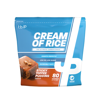 Trained By JP Cream Of Rice 2kg - Sticky Toffee Pudding front pack
